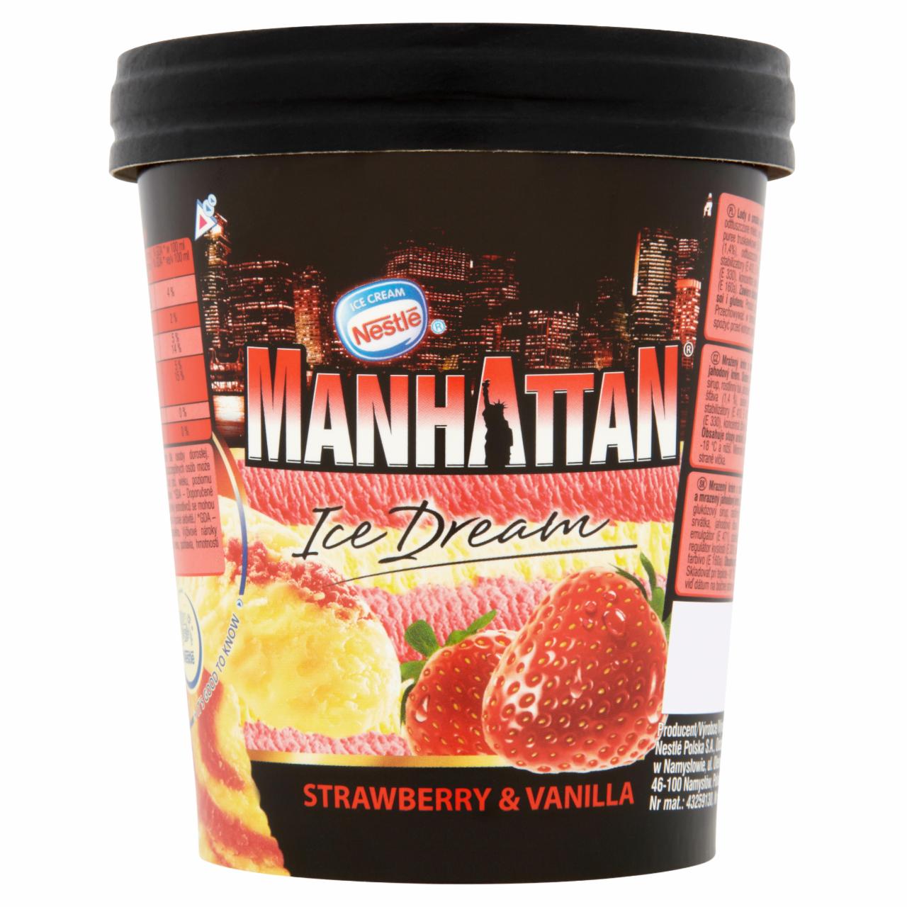 Zdjęcia - Manhattan Ice Dream Lody o smaku waniliowym i truskawkowe 450 ml