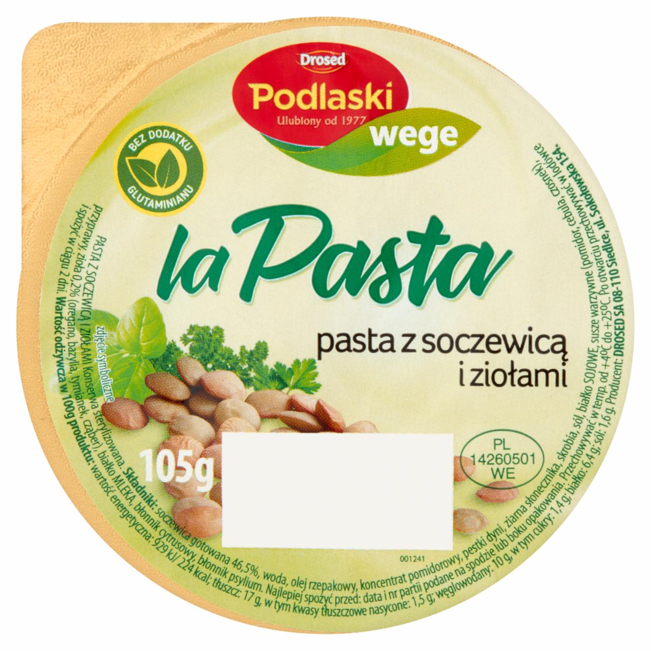 Zdjęcia - Drosed Podlaski wege la Pasta Pasta z soczewicą i ziołami 105 g