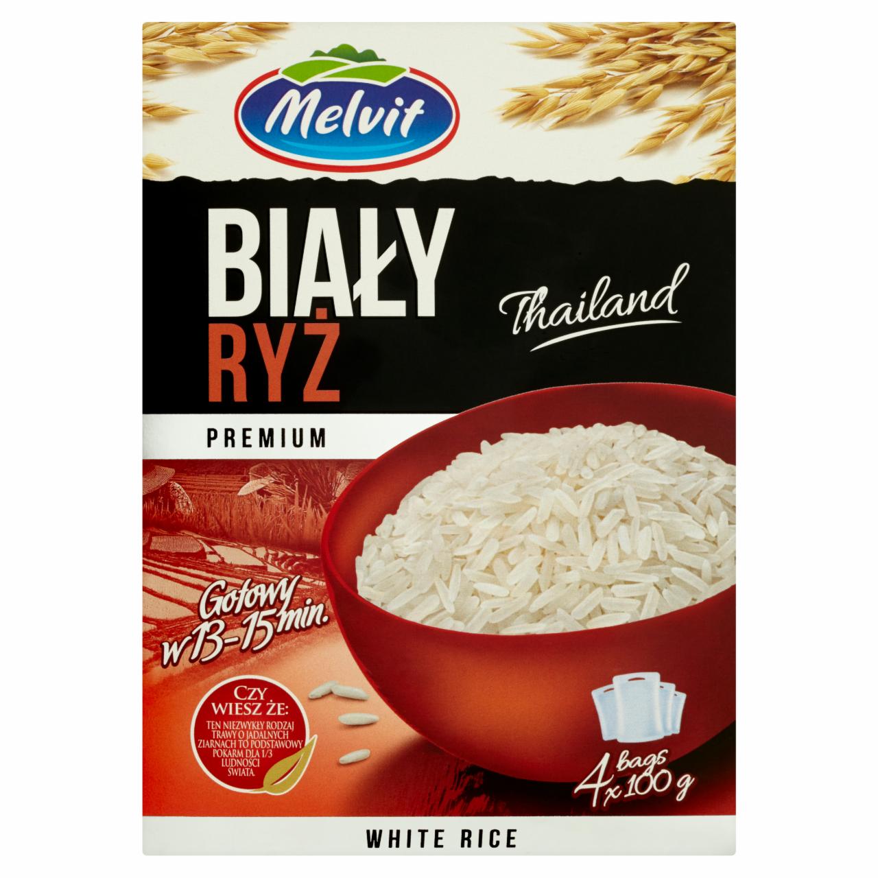 Zdjęcia - Premium Ryż biały 400 g (4 torebki) Melvit