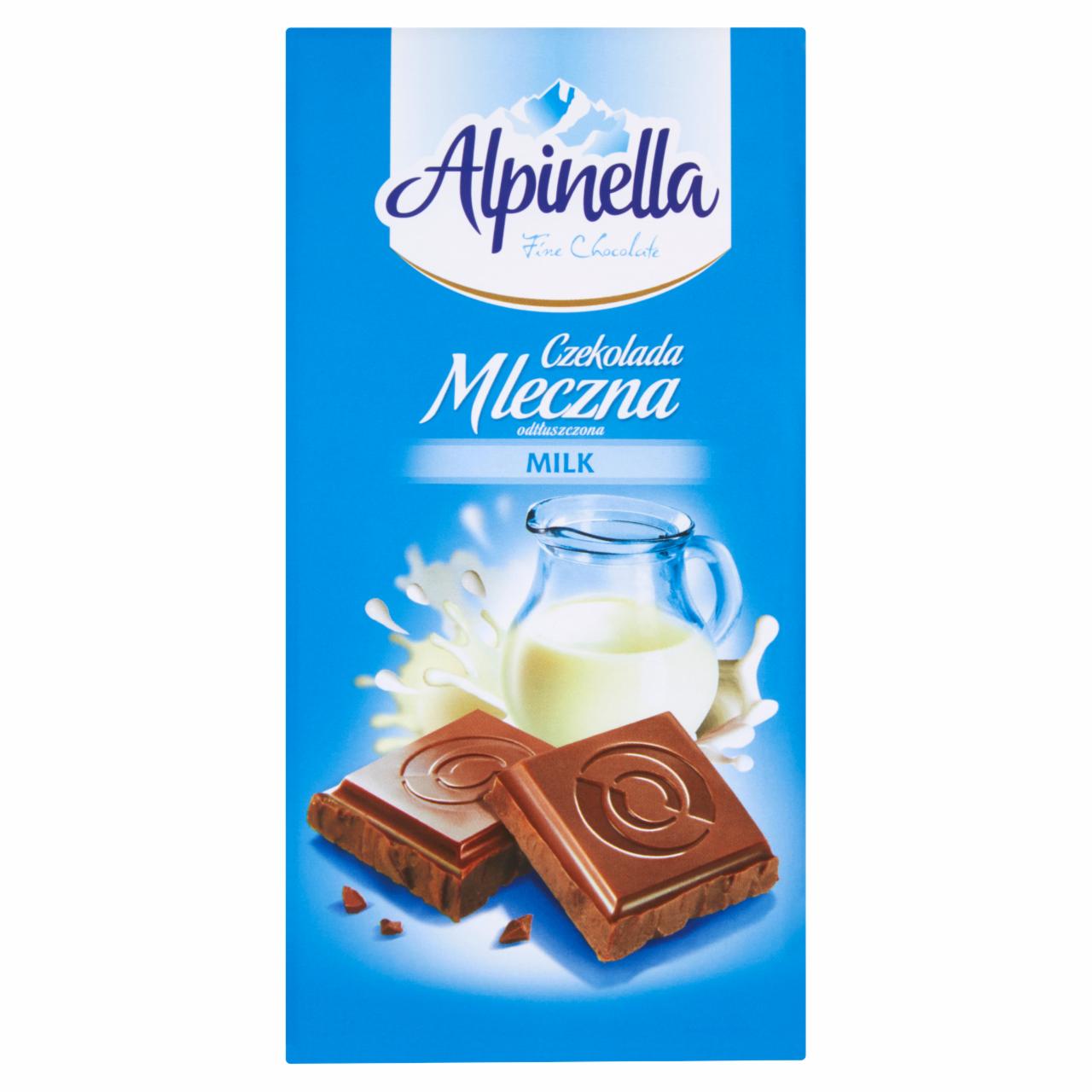 Zdjęcia - Alpinella Czekolada mleczna odtłuszczona 100 g