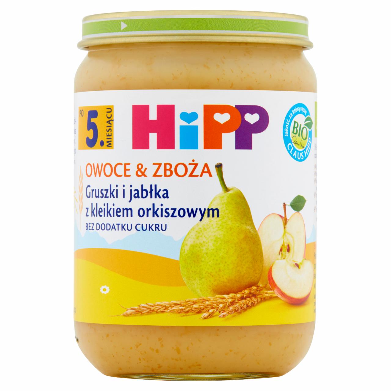Zdjęcia - HiPP BIO Owoce & Zboża Gruszki i jabłka z kleikiem orkiszowym po 5. miesiącu 190 g