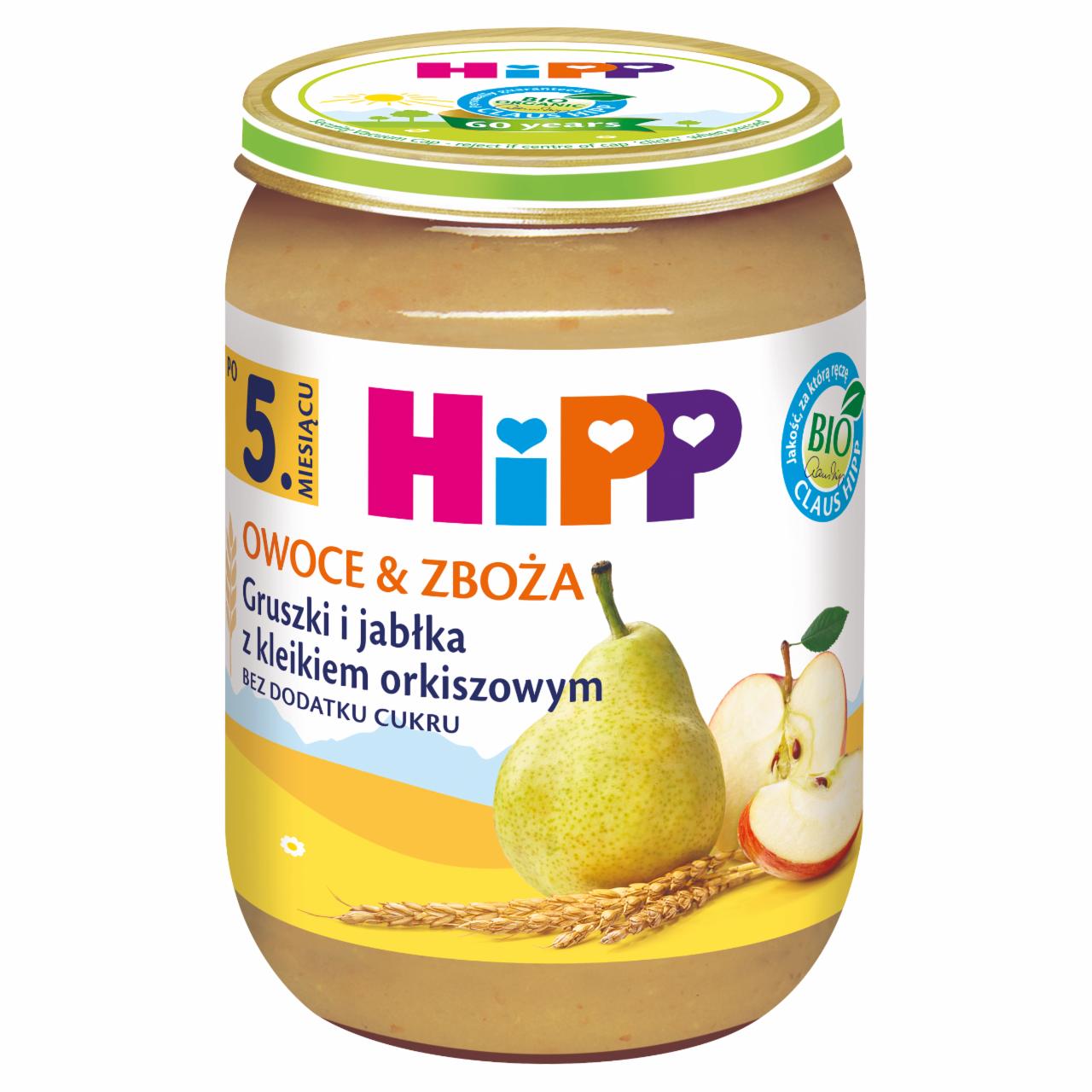 Zdjęcia - HiPP BIO Owoce & Zboża Gruszki i jabłka z kleikiem orkiszowym po 5. miesiącu 190 g