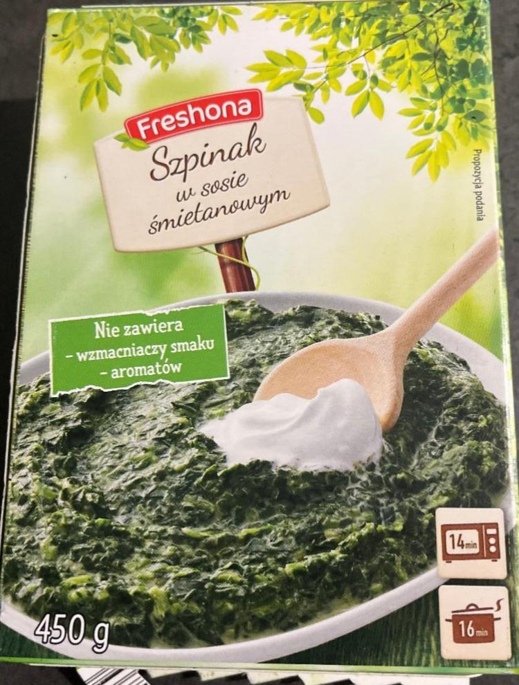 Zdjęcia - Szpinak w sosie śmietanowym freshona