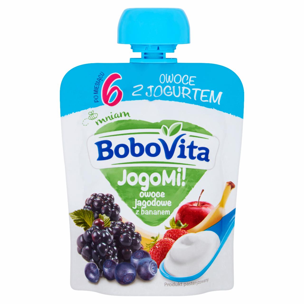 Zdjęcia - BoboVita JogoMi! Owoce z jogurtem owoce jagodowe z bananem po 6 miesiącu 80 g