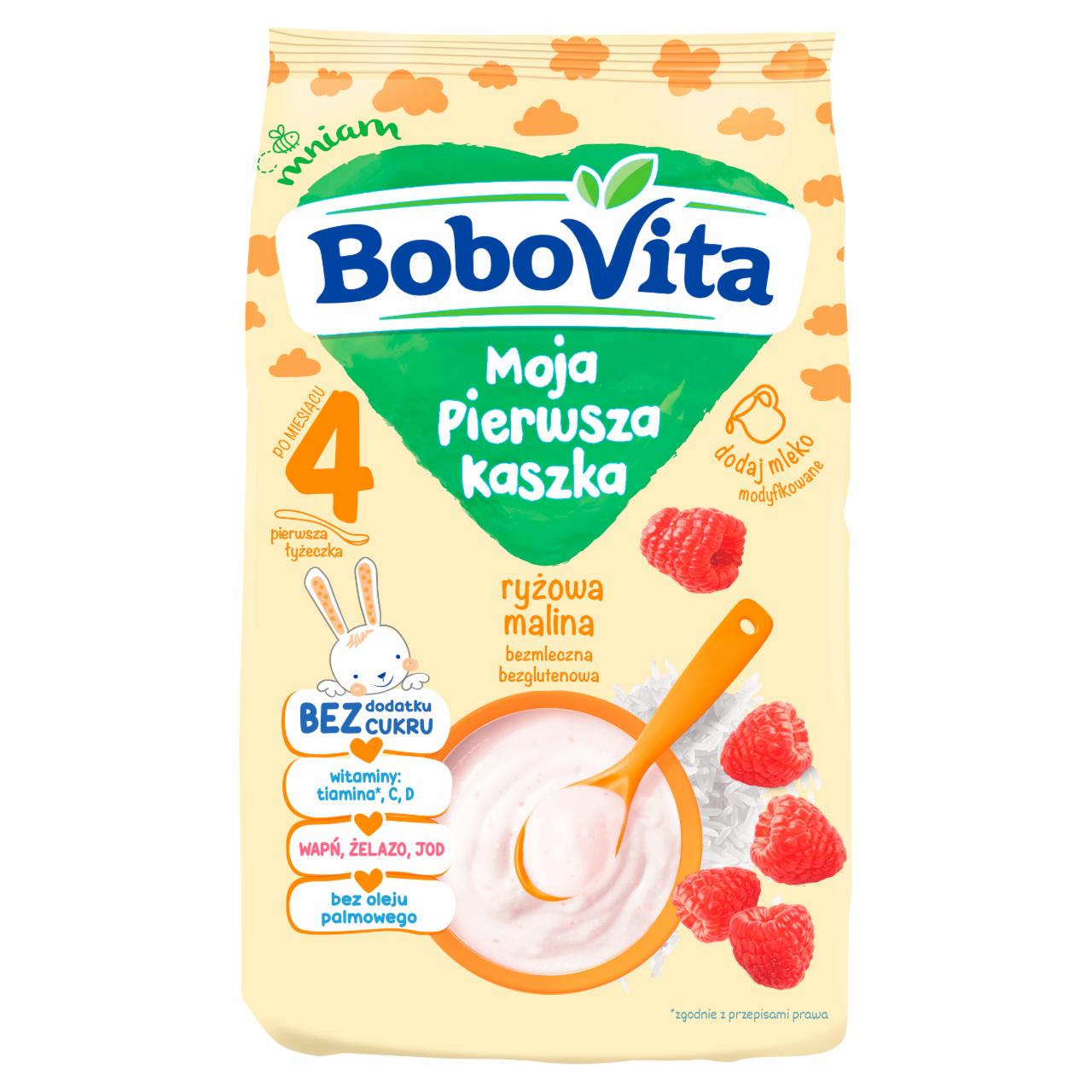 Zdjęcia - BoboVita Moja Pierwsza Kaszka ryżowa malina po 4. miesiącu 180 g