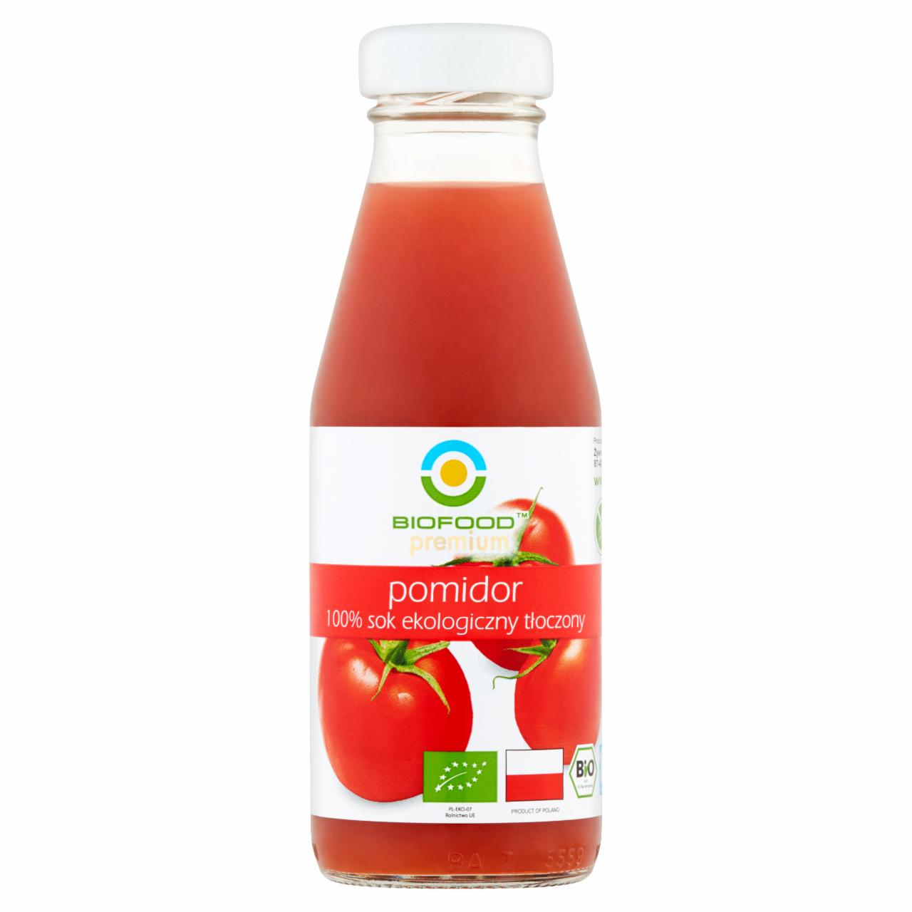 Zdjęcia - BioFood Premium Sok 100% ekologiczny tłoczony pomidor 200 ml