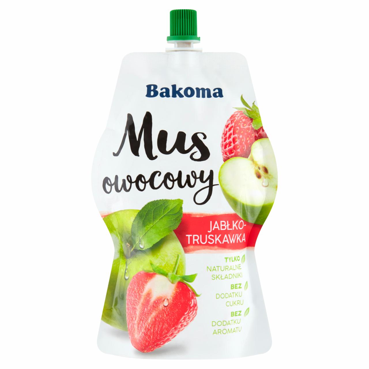 Zdjęcia - Bakoma Mus owocowy jabłko - truskawka 200 g