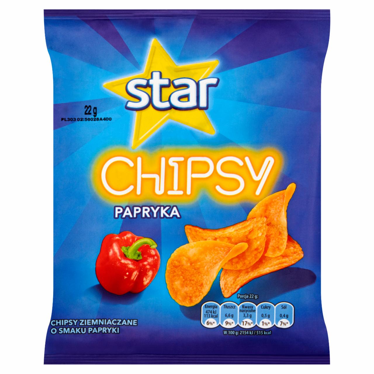Zdjęcia - Star Chipsy papryka 22 g