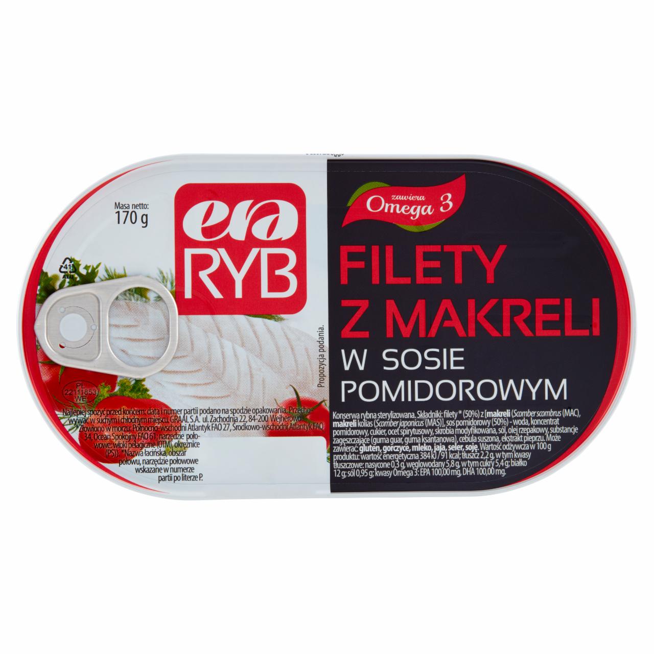 Zdjęcia - Era Ryb Filety z makreli w sosie pomidorowym 170 g