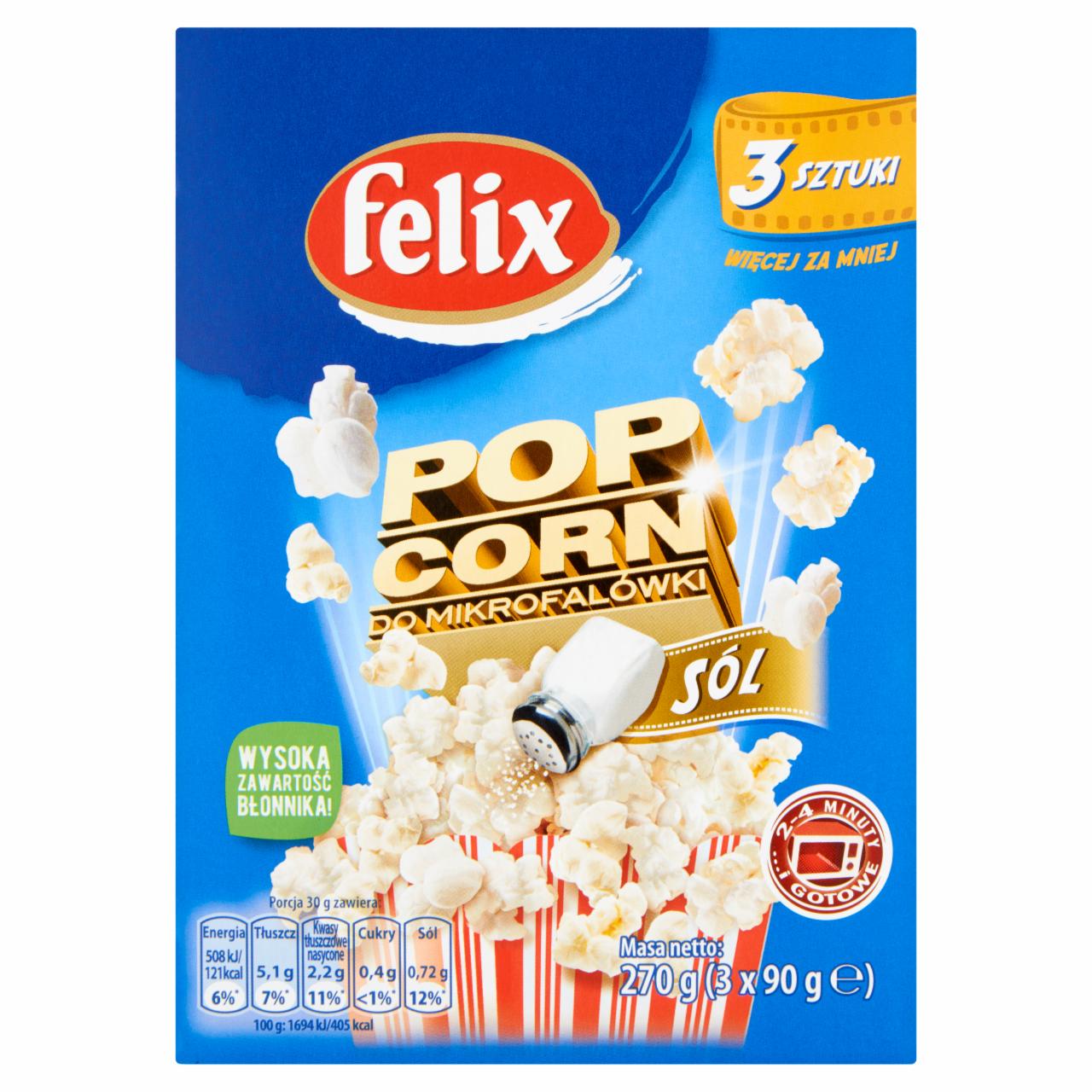 Zdjęcia - Popcorn do mikrofalówki solony Felix