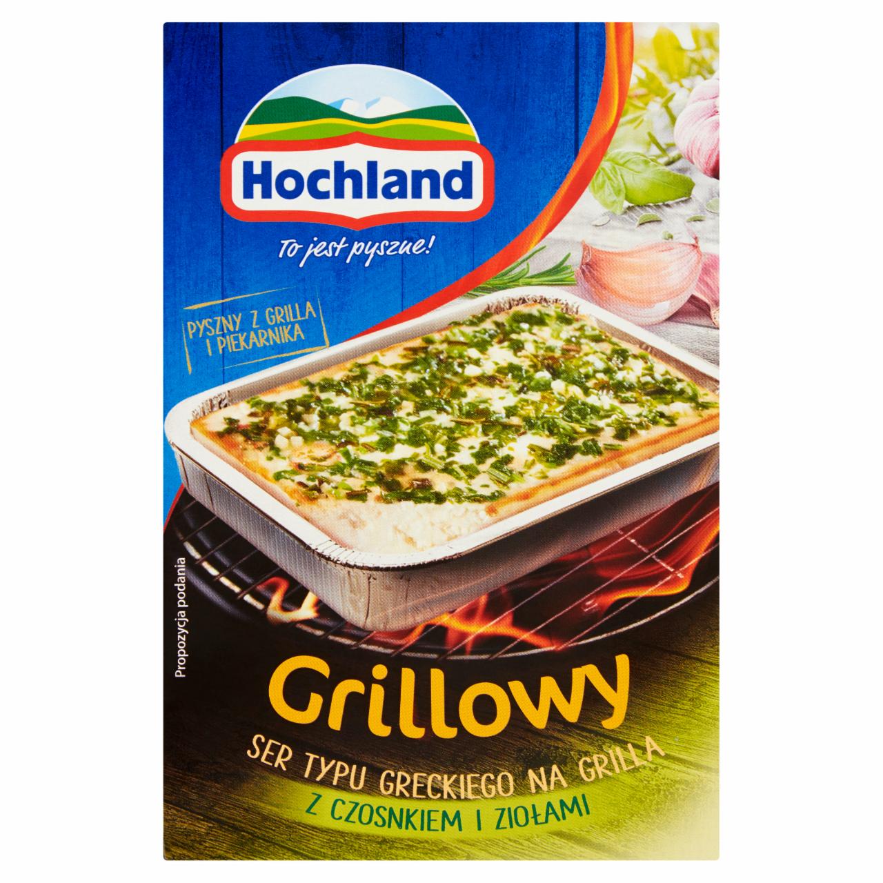 Zdjęcia - Hochland Grillowy ser typu greckiego z czosnkiem i ziołami 150 g