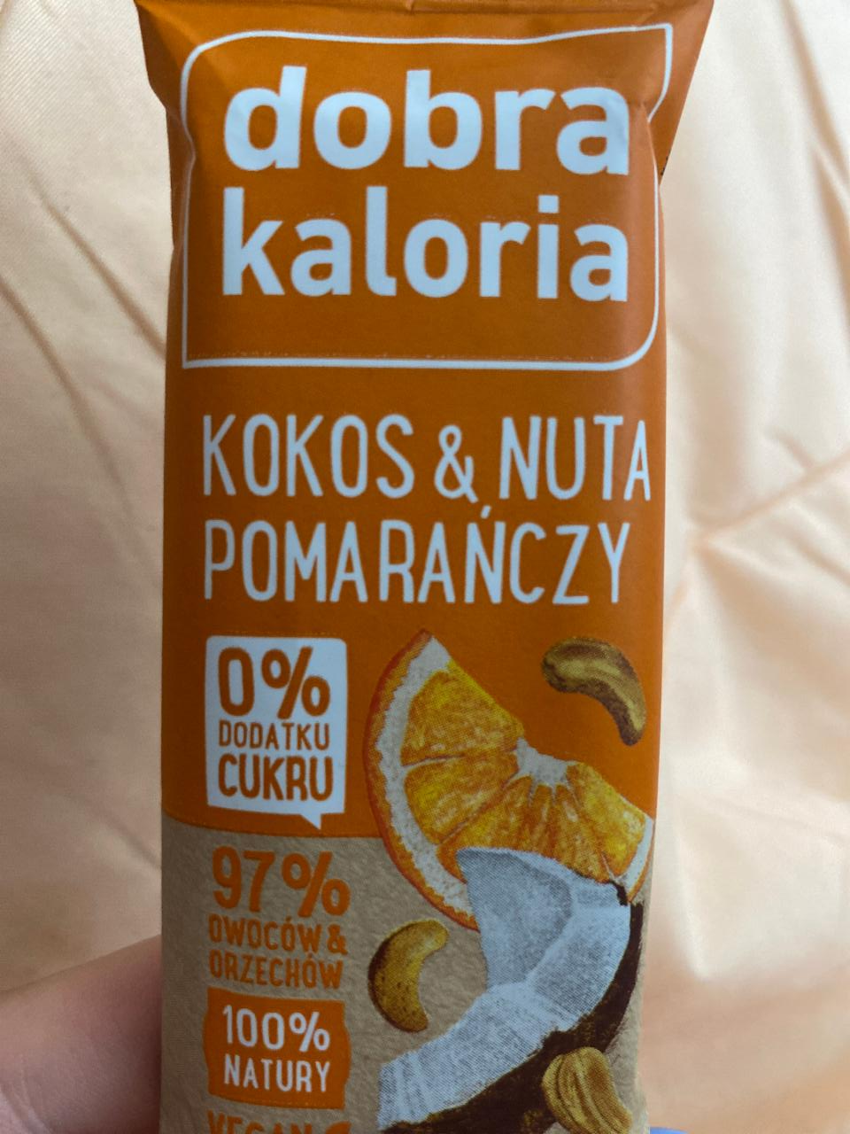 Zdjęcia - Dobra Kaloria Baton owocowy kokos & nuta pomarańczy