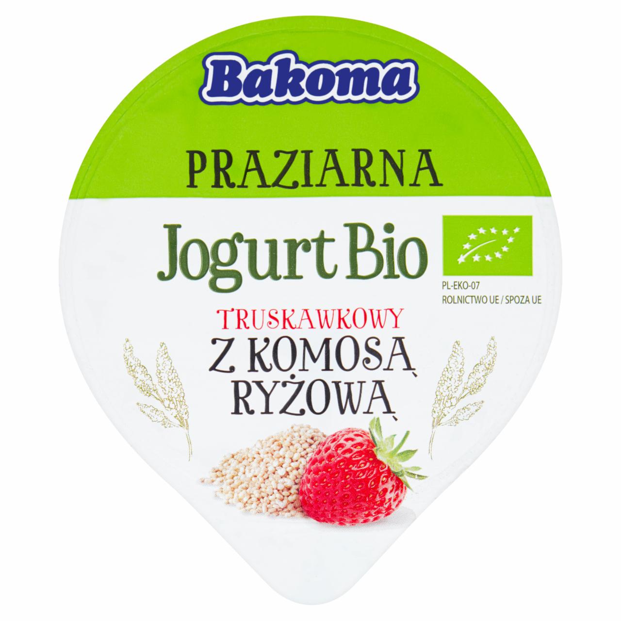 Zdjęcia - Bakoma Praziarna Jogurt Bio truskawkowy z komosą ryżową 140 g