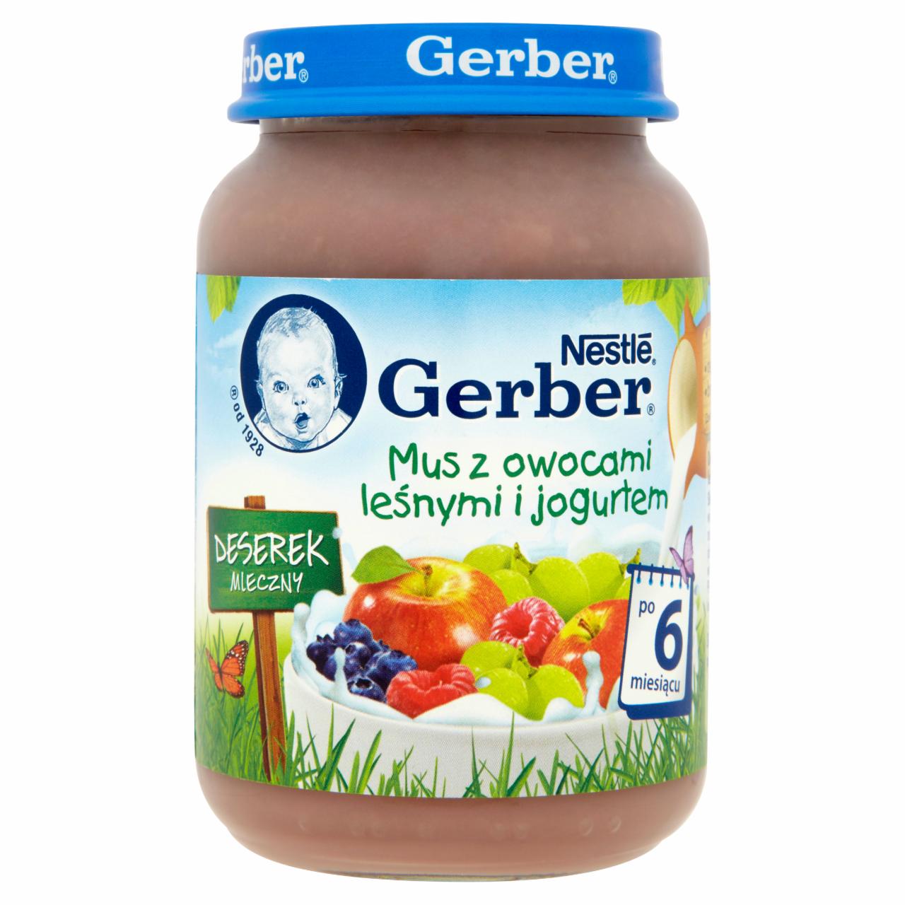 Zdjęcia - Gerber Deserek Mleczny Mus z owocami leśnymi i jogurtem po 6 miesiącu 190 g