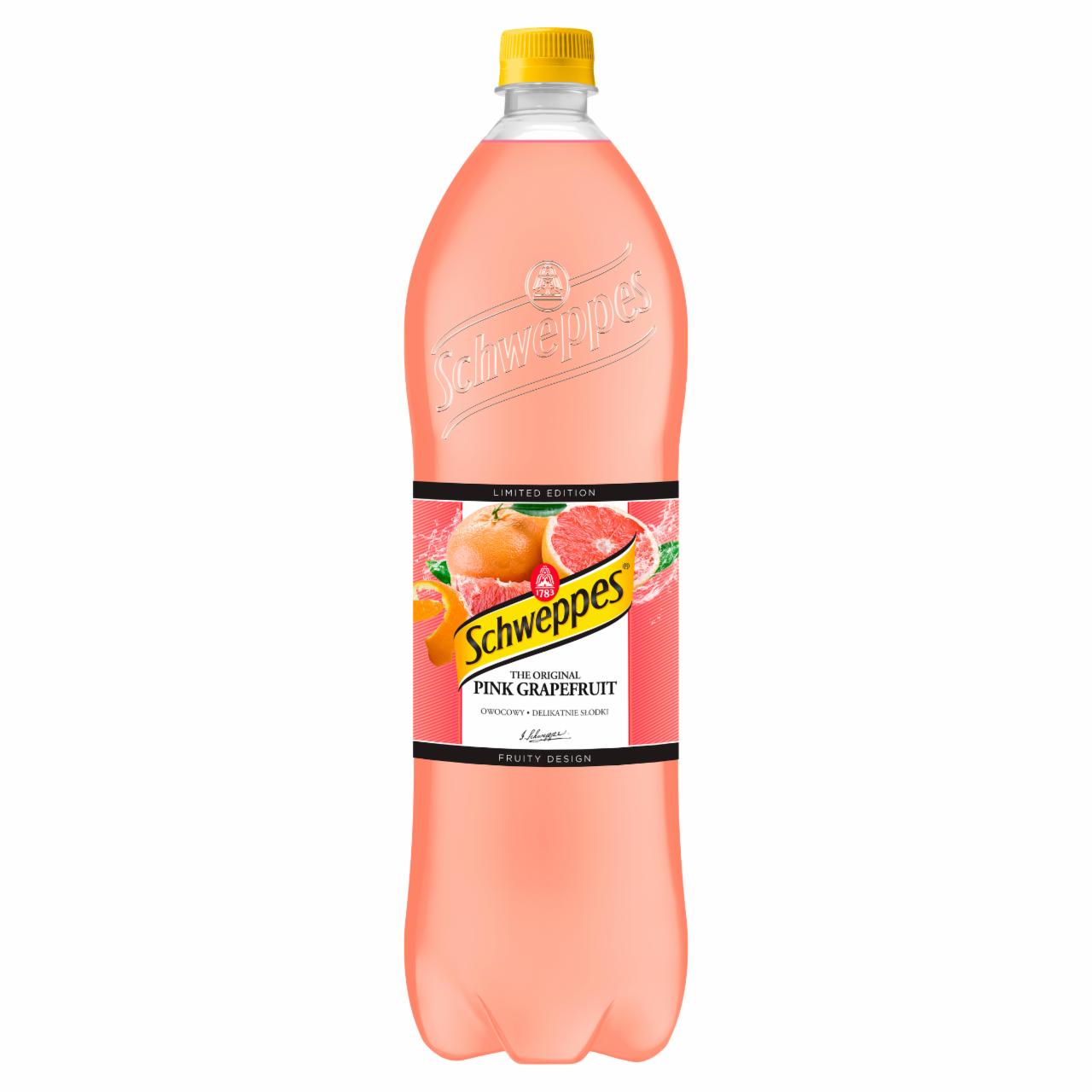 Zdjęcia - Schweppes Pink Grapefruit Napój gazowany o smaku czerwonego grejpfruta 1,4 l