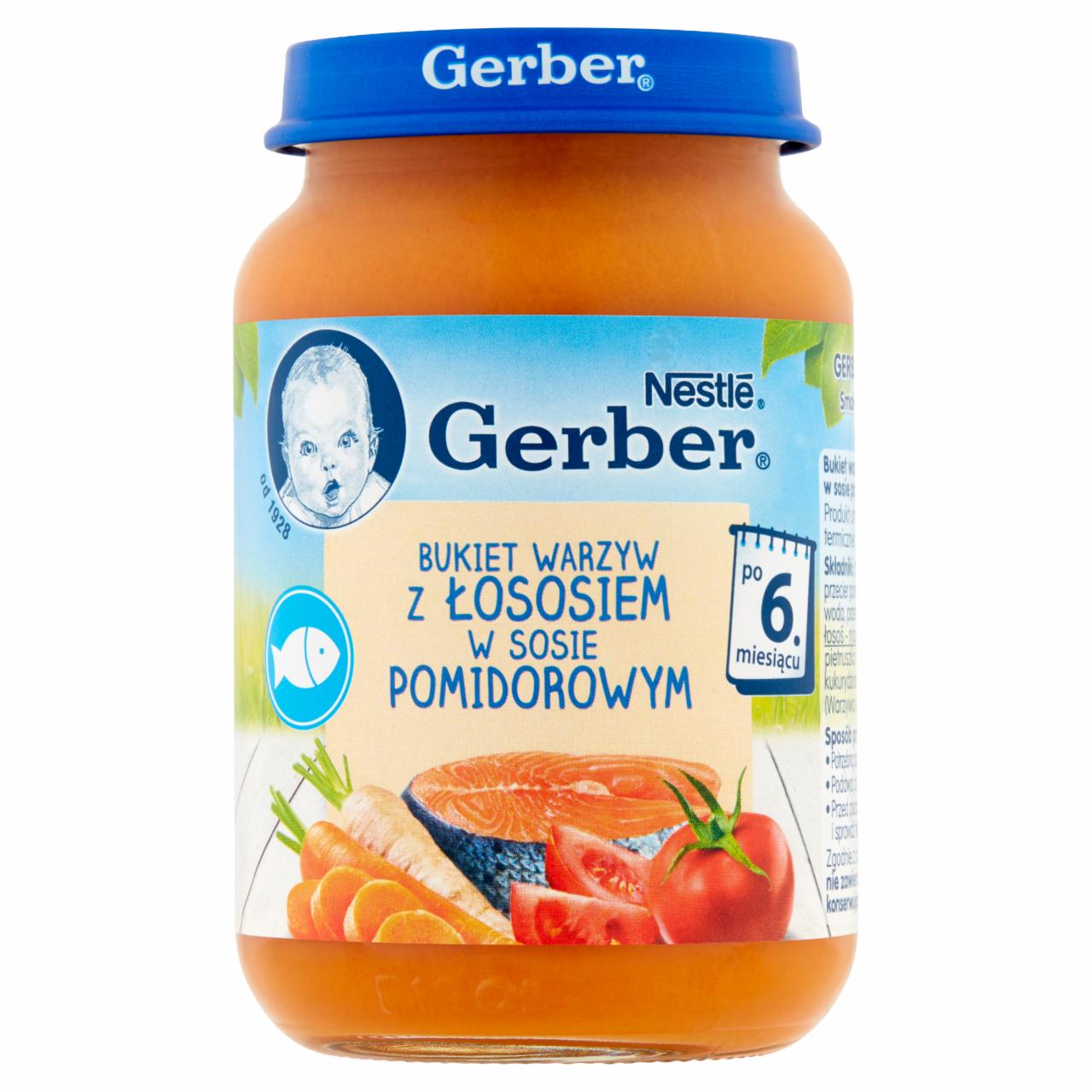 Zdjęcia - Gerber Bukiet warzyw z łososiem w sosie pomidorowym dla niemowląt po 6. miesiącu 190 g