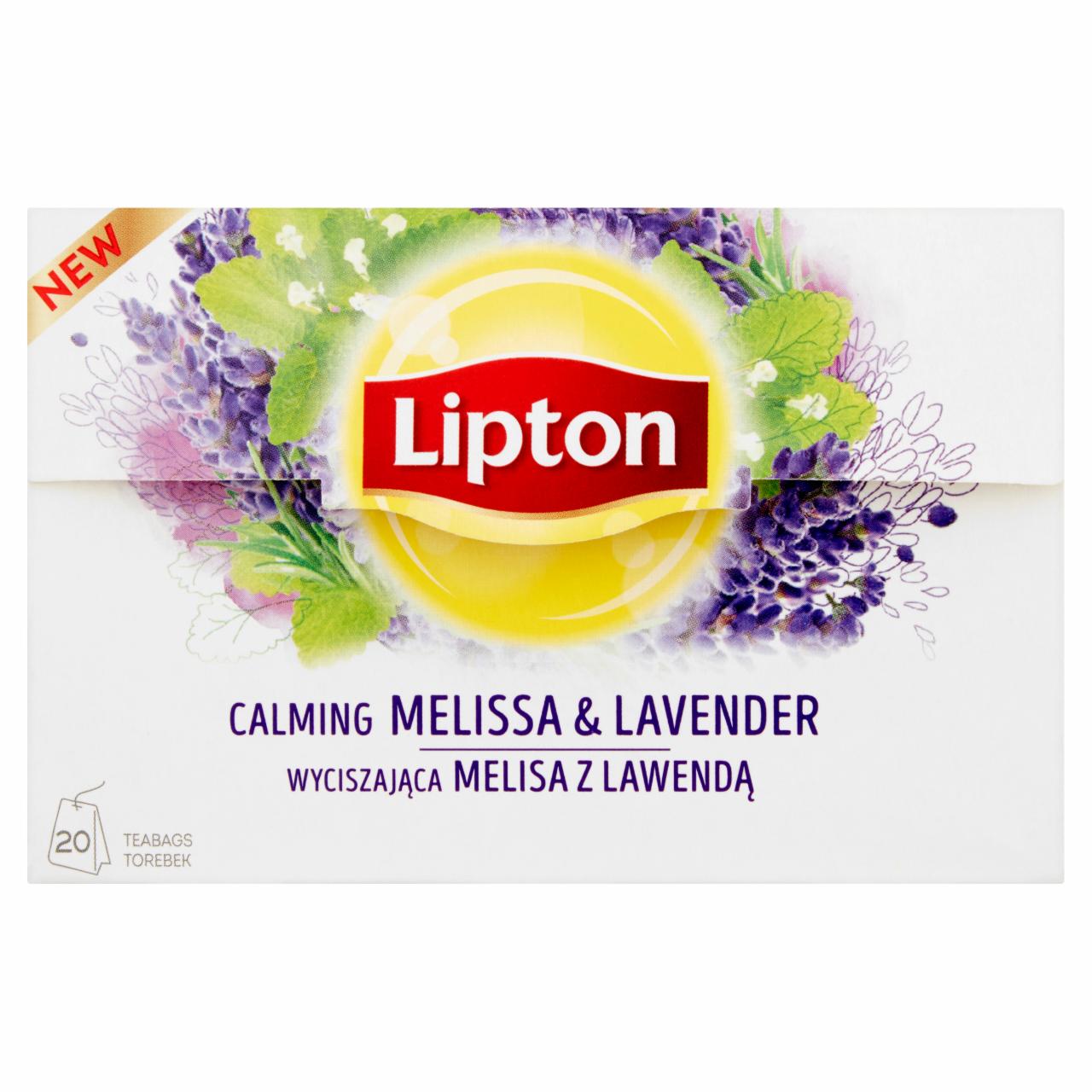 Zdjęcia - Lipton Wyciszająca melisa z lawendą Herbatka ziołowa 26 g (20 torebek)