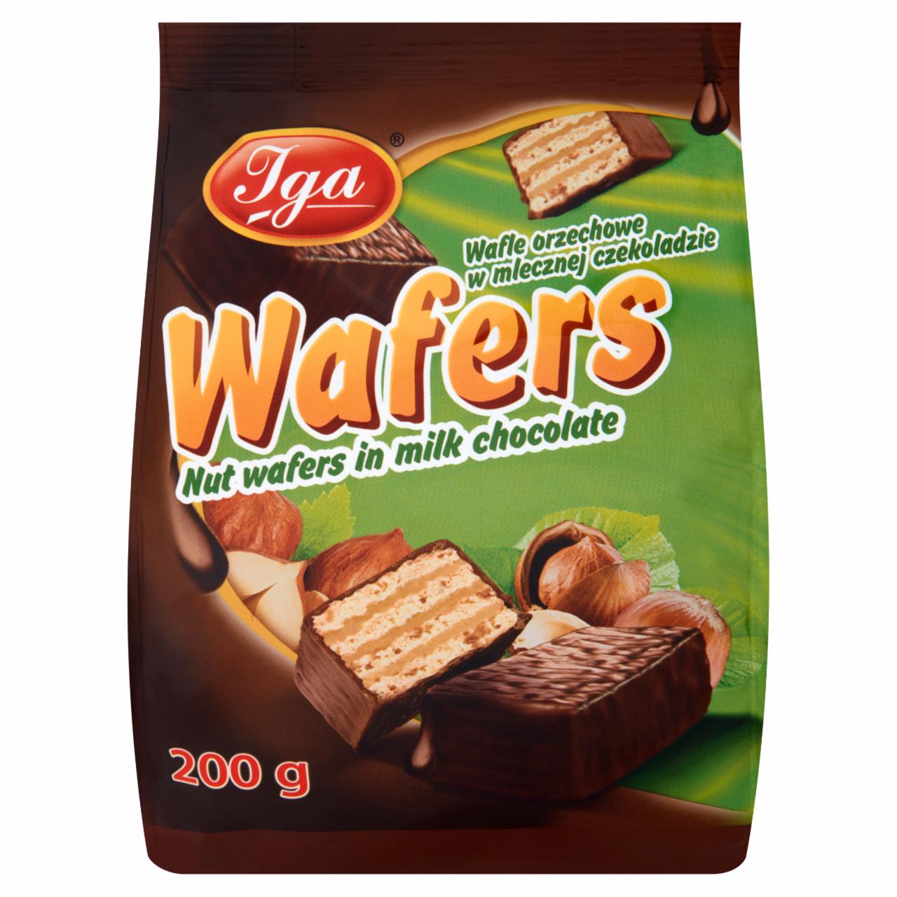 Zdjęcia - Iga Wafers Wafle orzechowe w mlecznej czekoladzie 200 g