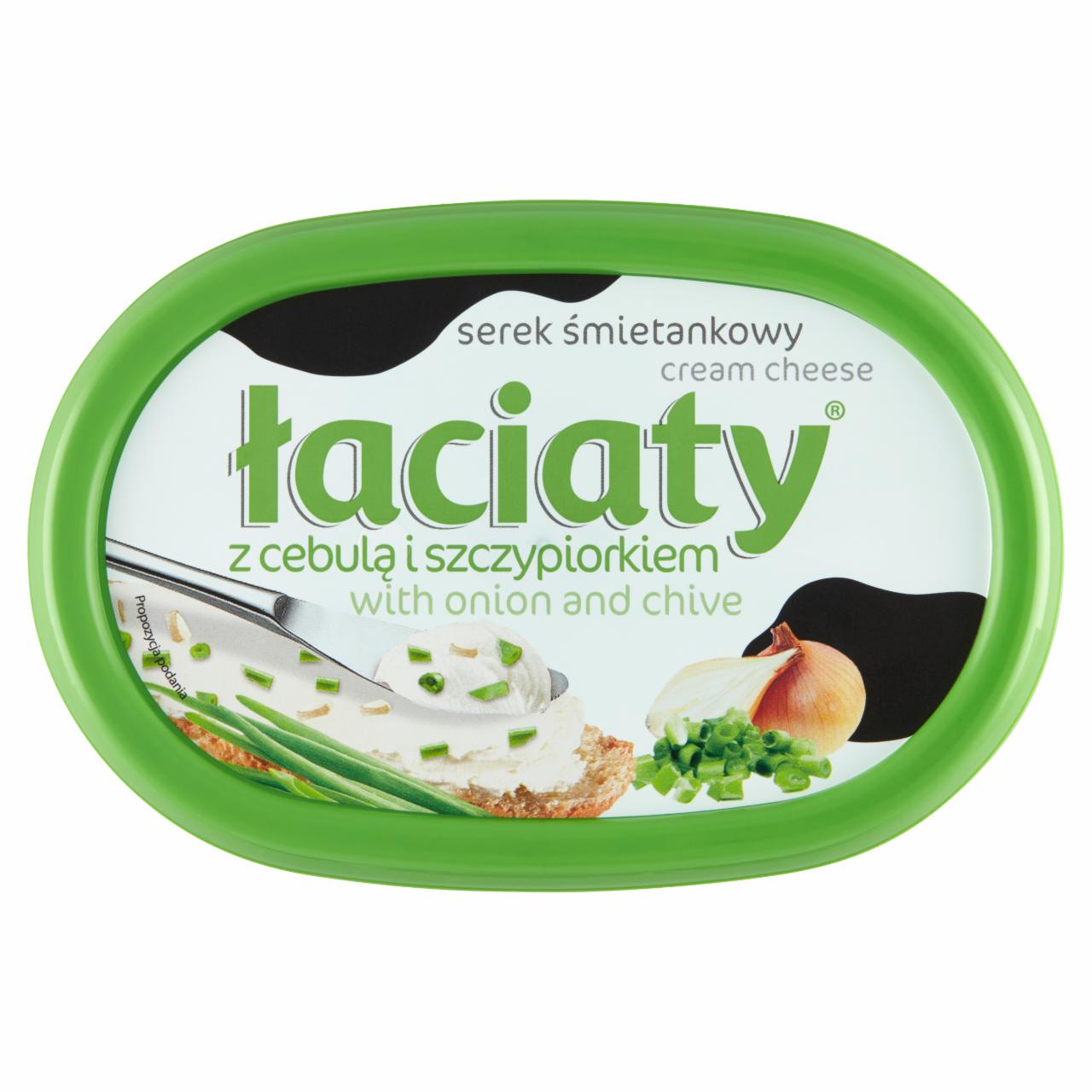 Zdjęcia - Serek śmietankowy z cebulą i szczypiorkiem Łaciaty