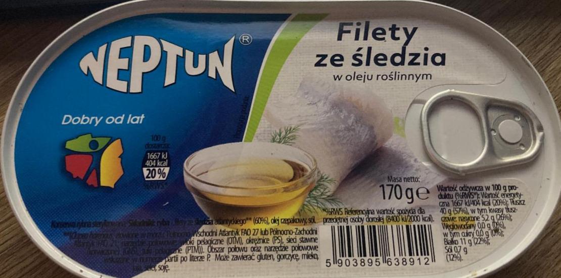 Zdjęcia - Neptun Filety ze sledzia w oleju roslinnym