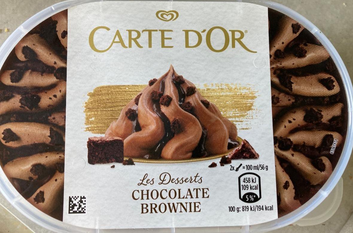 Zdjęcia - Lody czekoladowe z sosem czekoladowym i kawałkami brownie Carte D'Or