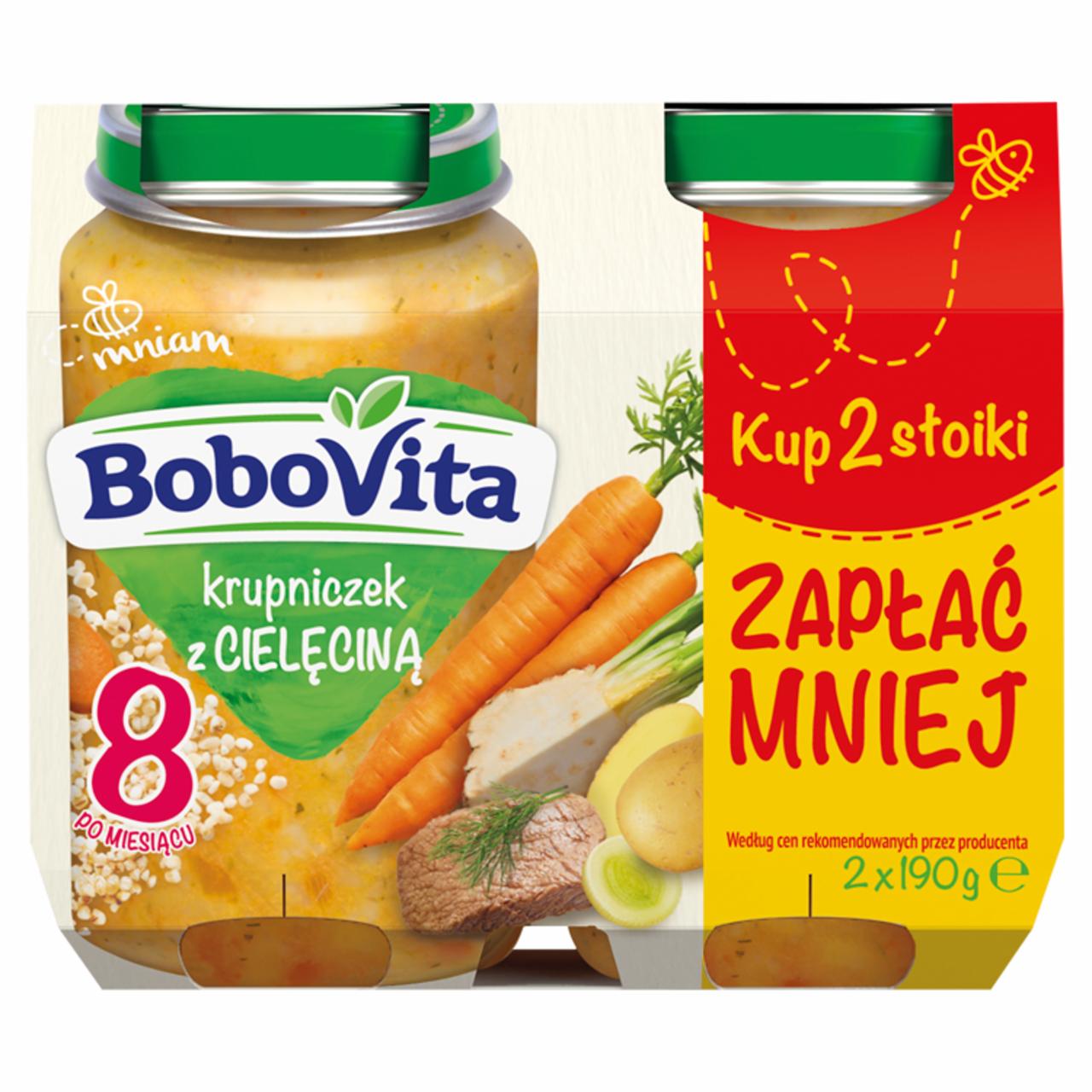 Zdjęcia - BoboVita Krupniczek z cielęciną po 8 miesiącu 2 x 190 g