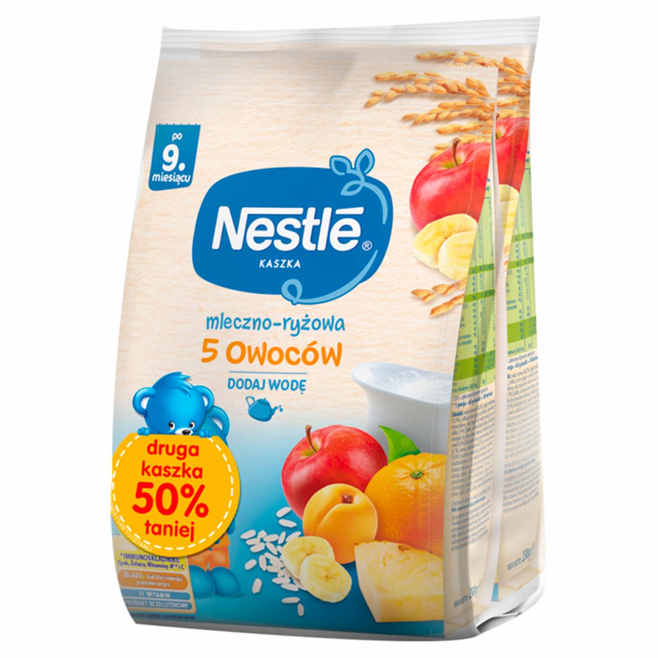 Zdjęcia - Nestlé Kaszka mleczno-ryżowa 5 owoców po 9. miesiącu 460 g (2 x 230 g)