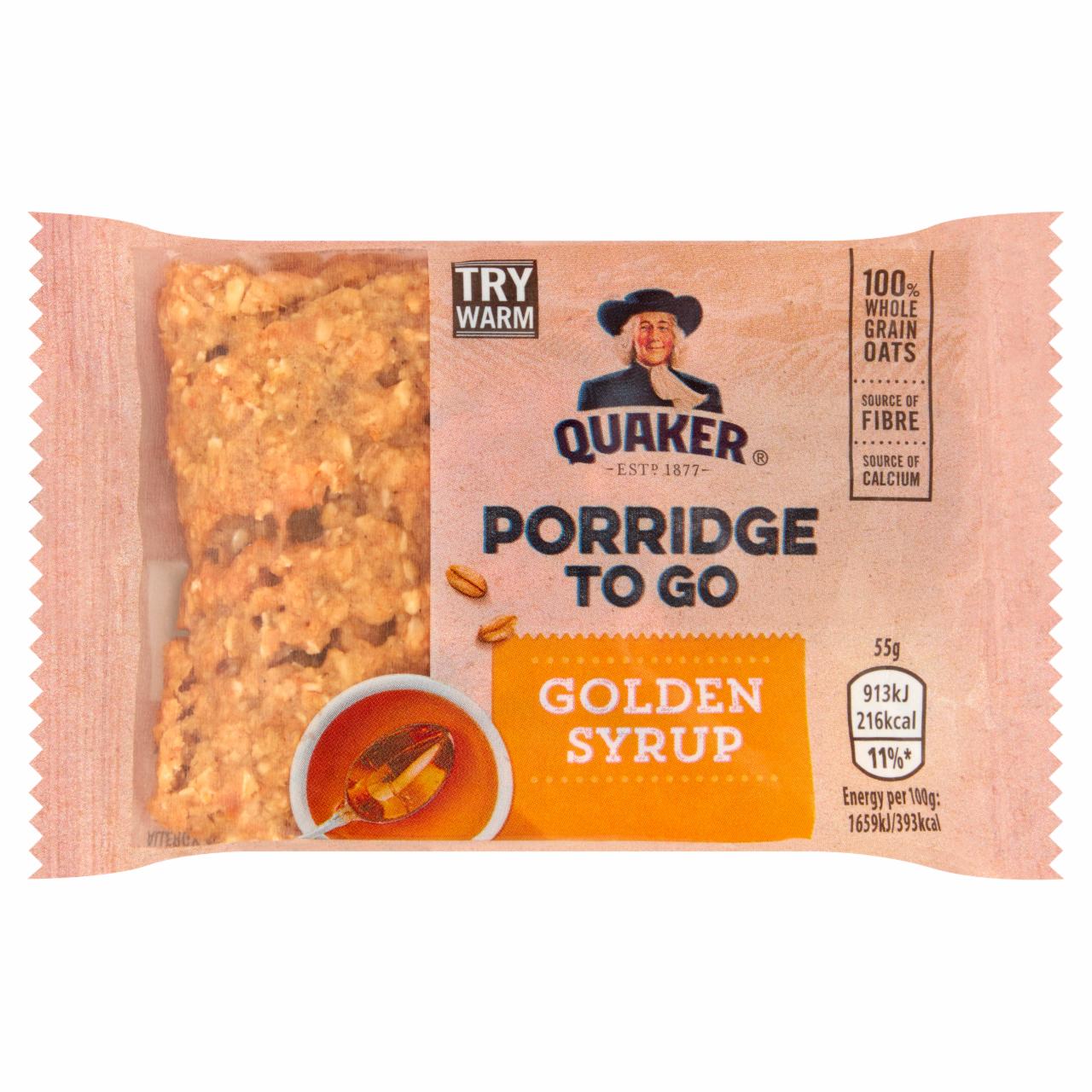 Zdjęcia - Quaker Porridge To Go Golden Syrup Batonik owsiany 55 g