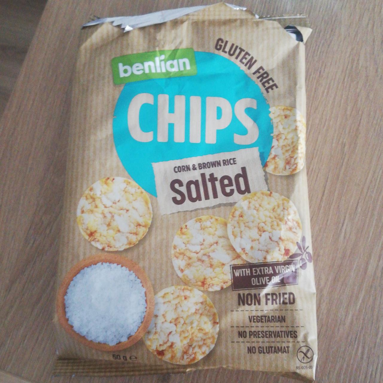 Zdjęcia - Chips corn & brown rice salted Benlian