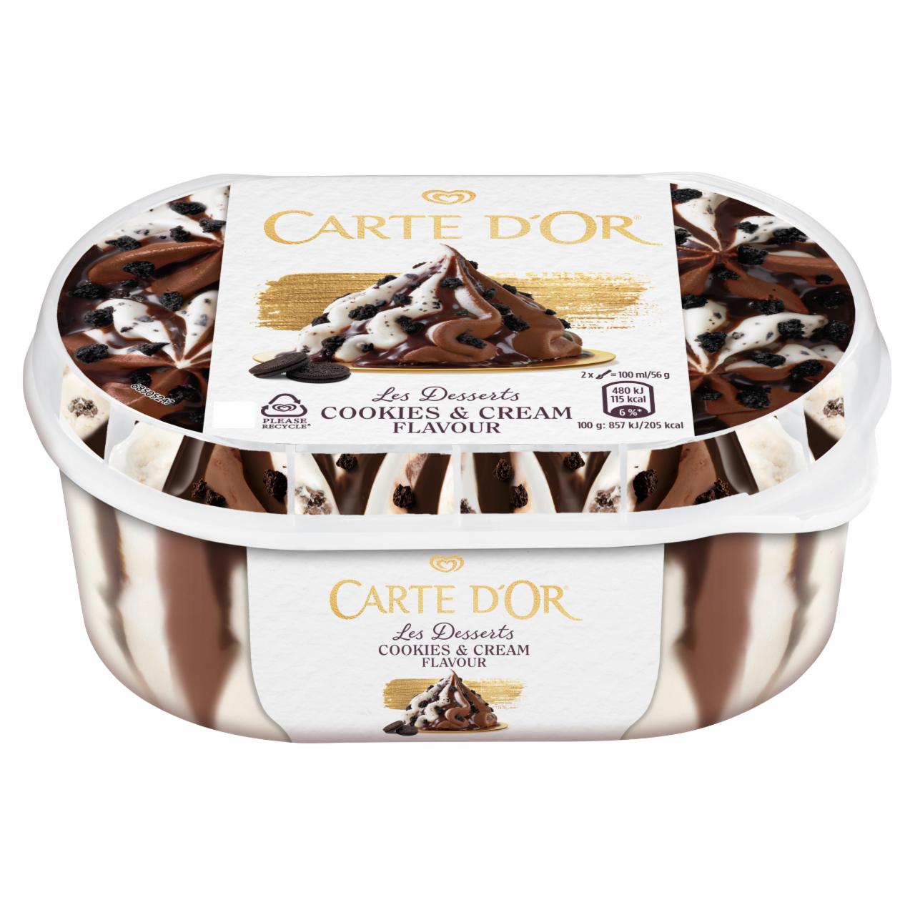 Zdjęcia - Carte D'Or Lody o smaku ciasteczkowo-śmietankowym i czekoladowe z sosem czekoladowym 900 ml