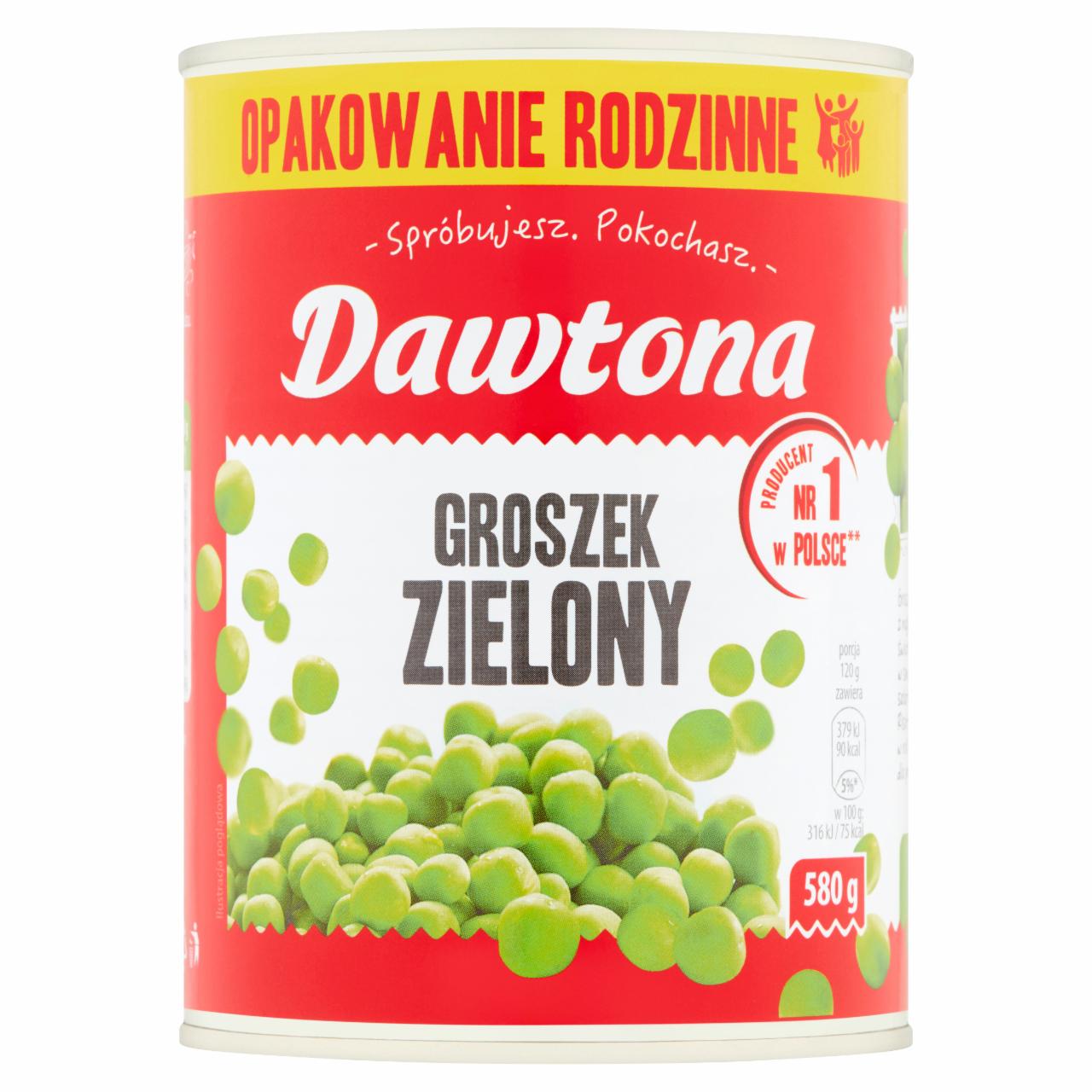 Zdjęcia - Dawtona Groszek zielony 580 g