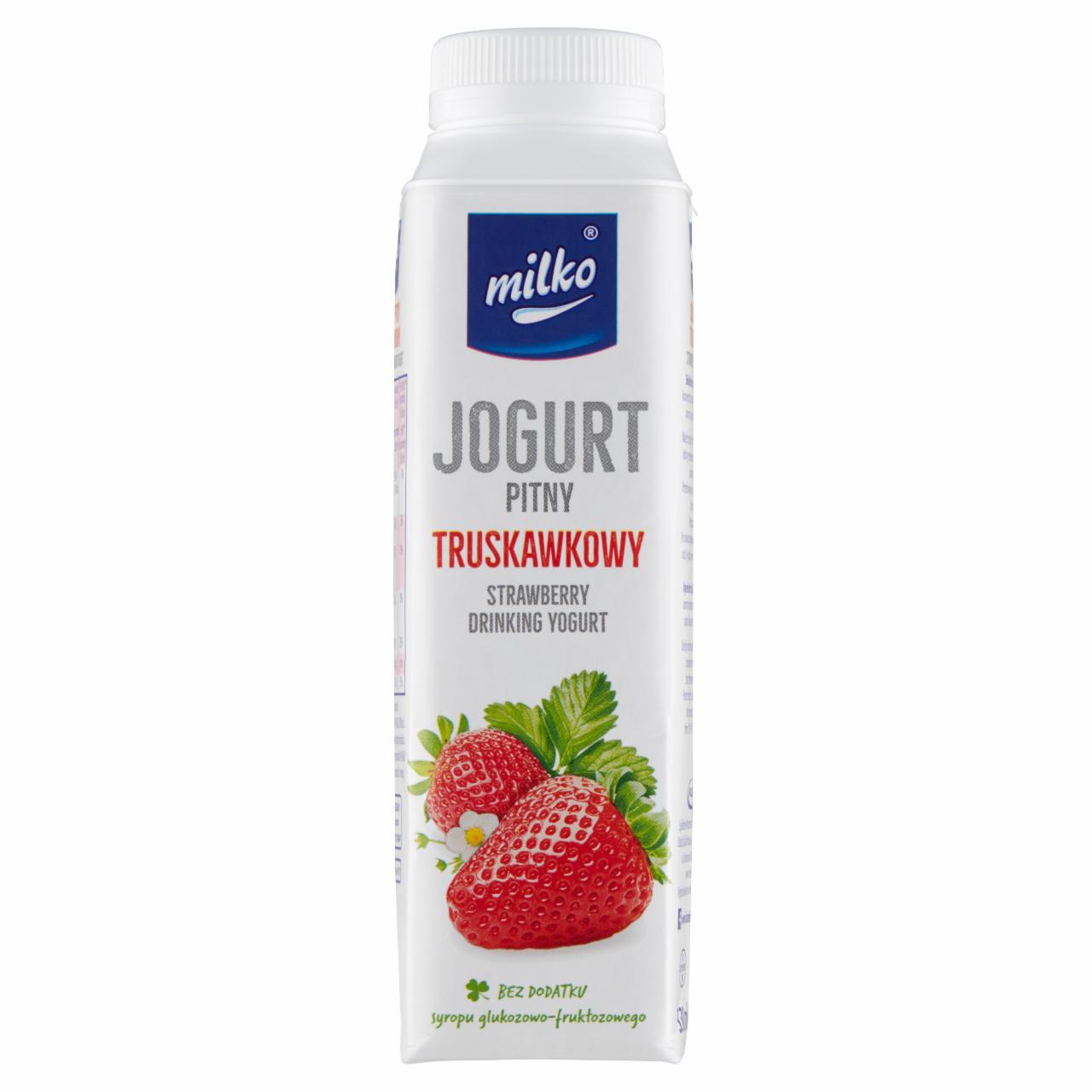 Zdjęcia - Milko Jogurt pitny truskawkowy 330 ml