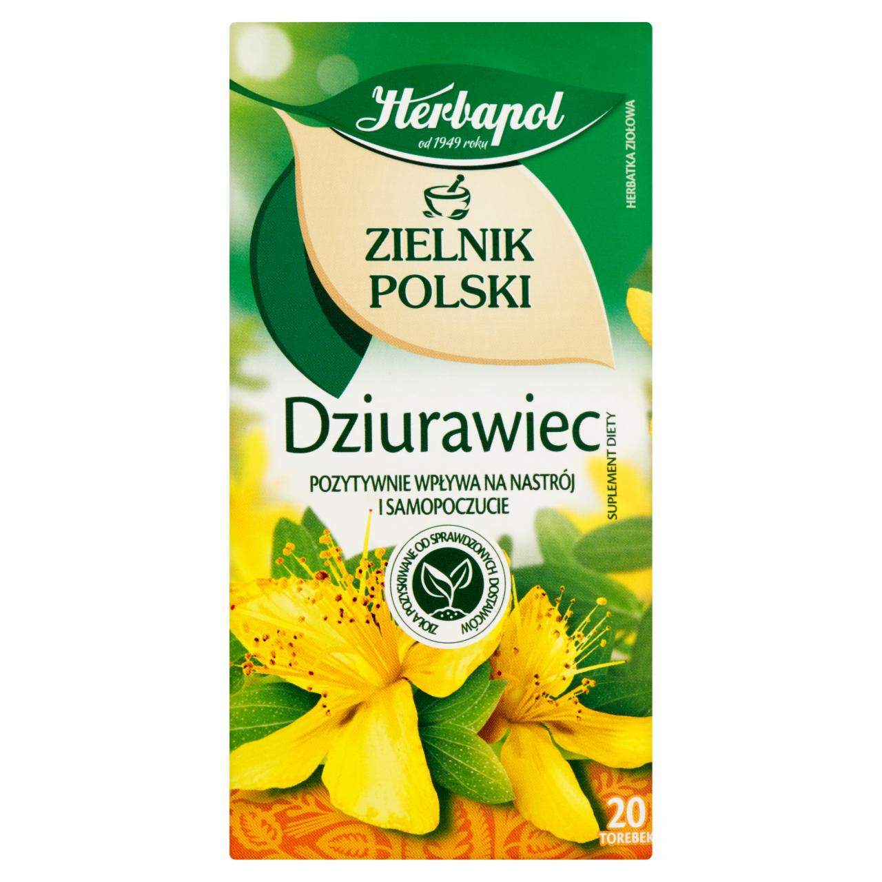 Zdjęcia - Herbapol Zielnik Polski Dziurawiec Herbatka ziołowa Suplement diety 30 g (20 x 1,5 g)