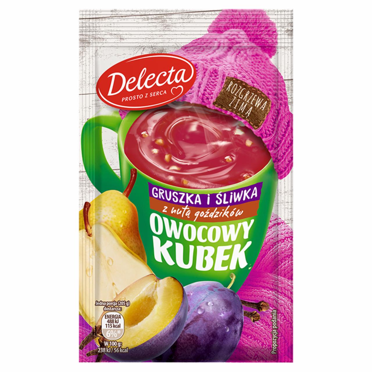 Zdjęcia - Delecta Owocowy kubek Kisiel gruszka i śliwka z nutą goździków 30 g