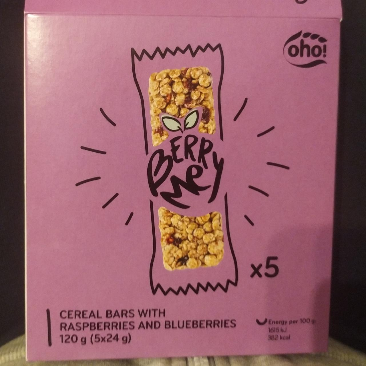 Zdjęcia - Berry me Cereal bars with raspberries and blueberries Oho!