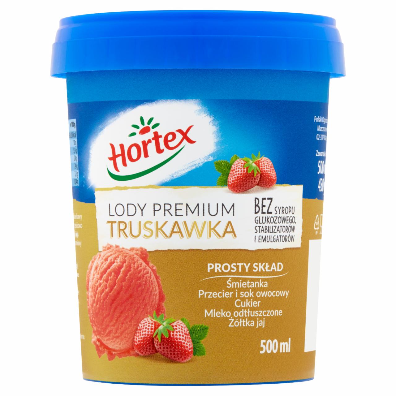 Zdjęcia - Hortex Lody premium truskawka 500 ml