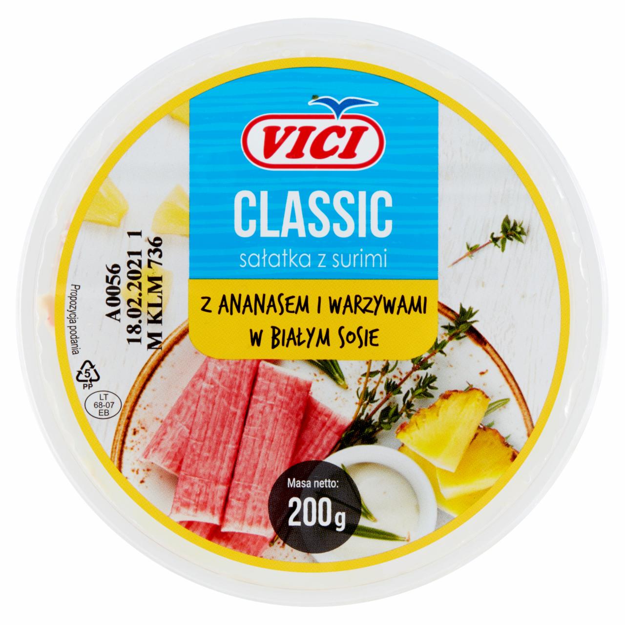 Zdjęcia - Vici Classic Sałatka surimi z ananasem i warzywami w białym sosie 200 g
