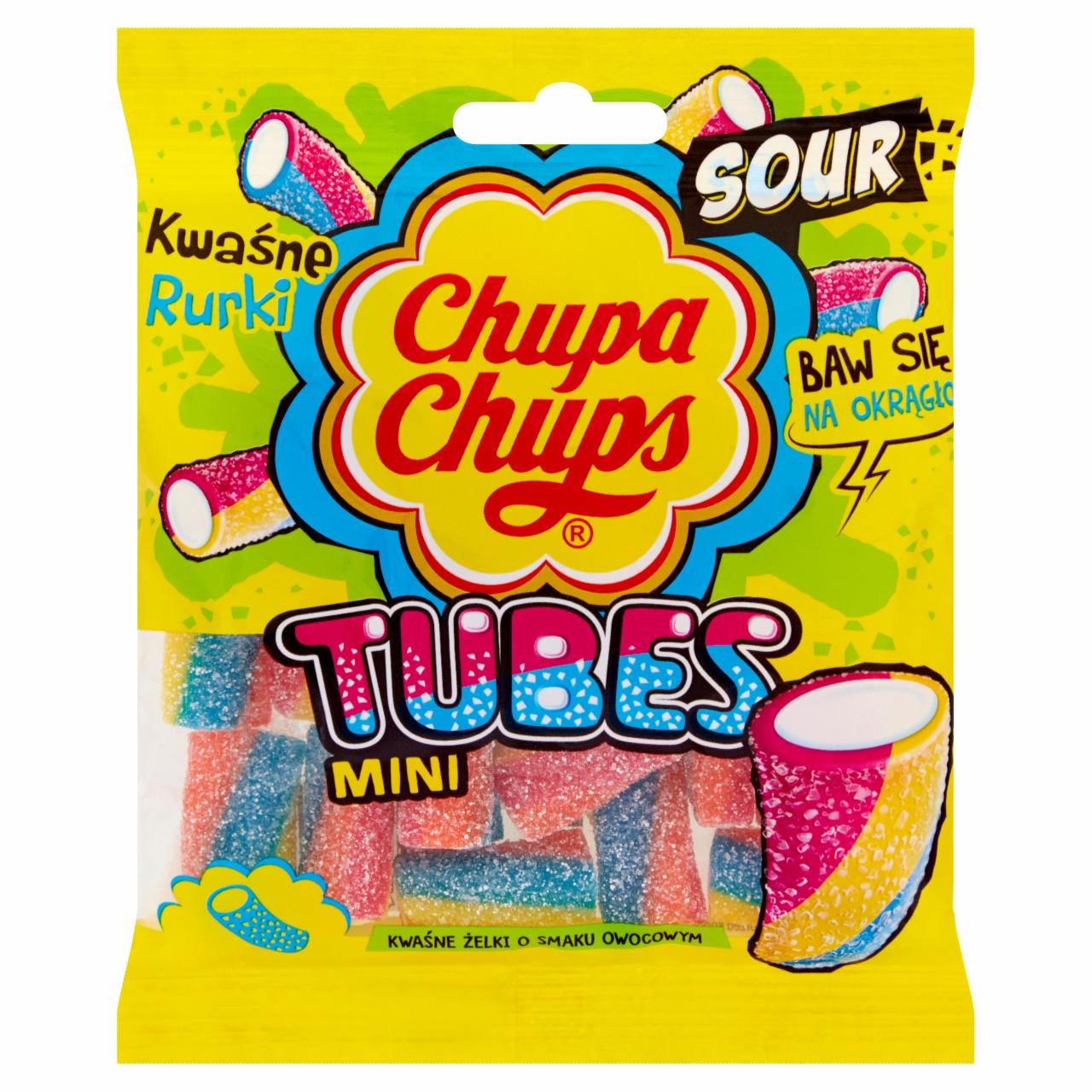 Zdjęcia - Chupa Chups Mini Tubes Kwaśne żelki o smaku owocowym 90 g