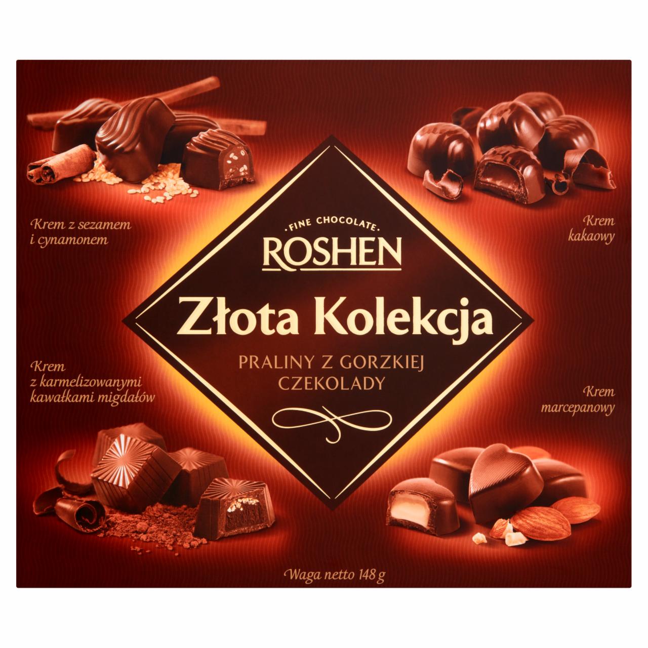 Zdjęcia - Roshen Złota Kolekcja Praliny z gorzkiej czekolady 148 g