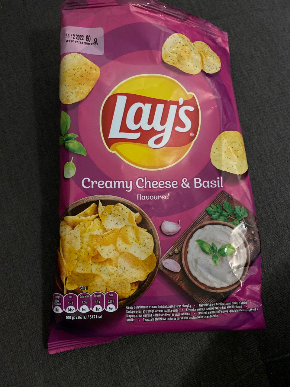 Zdjęcia - Lay's creamy cheese & Basil