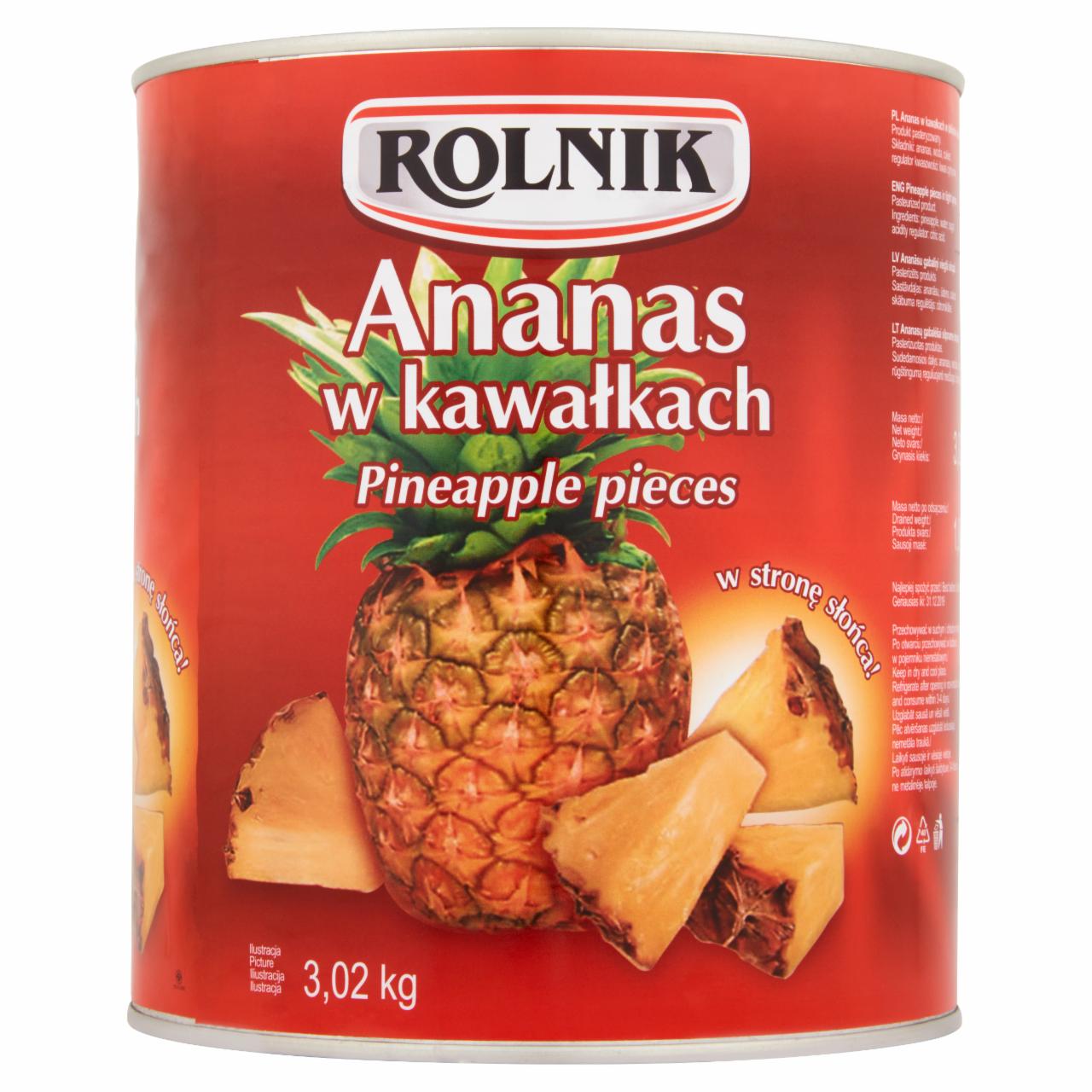 Zdjęcia - Rolnik Ananas w kawałkach 3,02 kg
