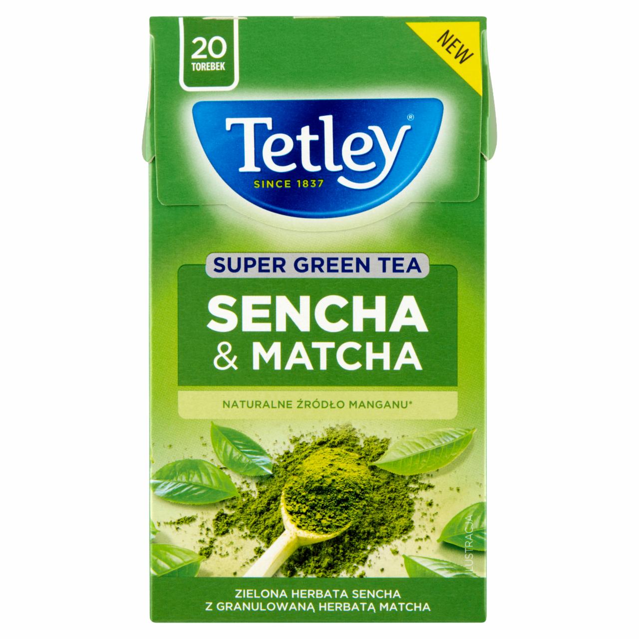 Zdjęcia - Tetley Super Green Tea Sencha & Matcha Zielona herbata 42 g (20 x 2,1 g)