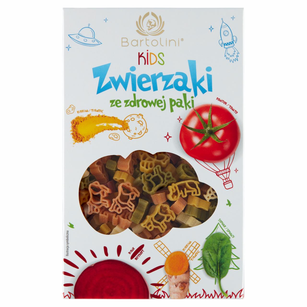 Zdjęcia - Bartolini Kids Makaron pszenny 5-smakowy zwierzaki 250 g