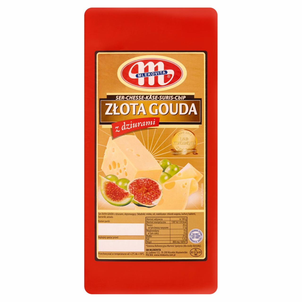 Zdjęcia - Mlekovita Ser Złota Gouda z dziurami