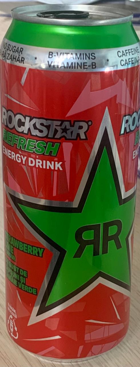 Zdjęcia - Rockstar Refresh Gazowany napój energetyzujący o smaku truskawki i limonki 500 ml
