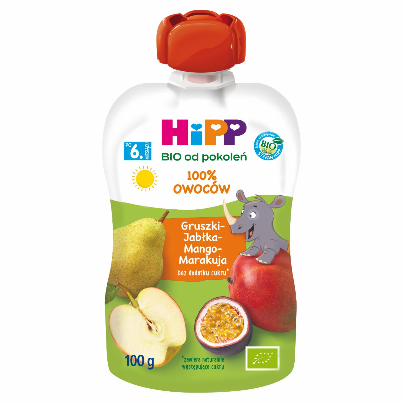 Zdjęcia - HiPP BIO Mus owocowy 100% owoców po 6. miesiącu gruszki-jabłka-mango-marakuja 100 g