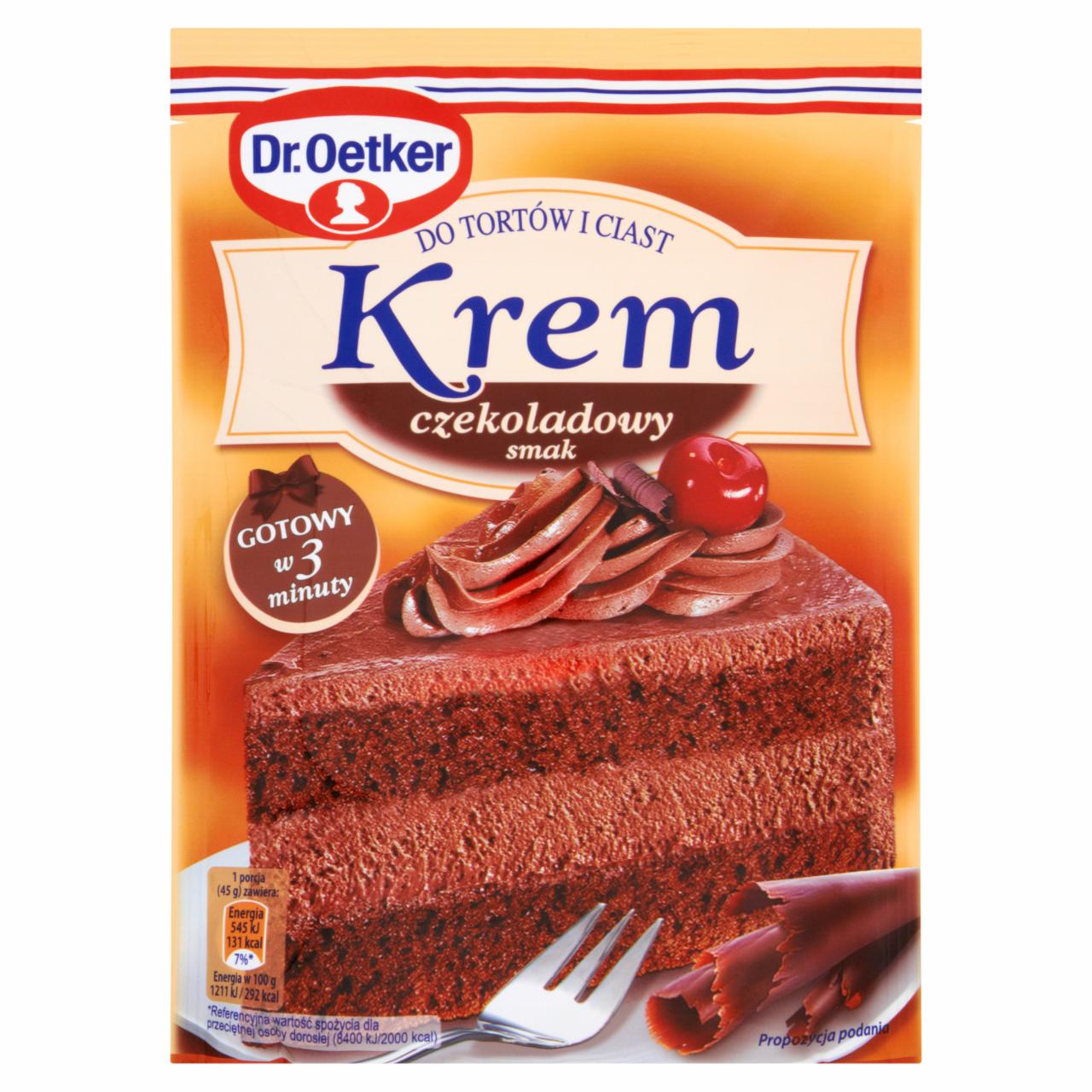 Zdjęcia - Dr. Oetker Krem do tortów i ciast smak czekoladowy 140 g