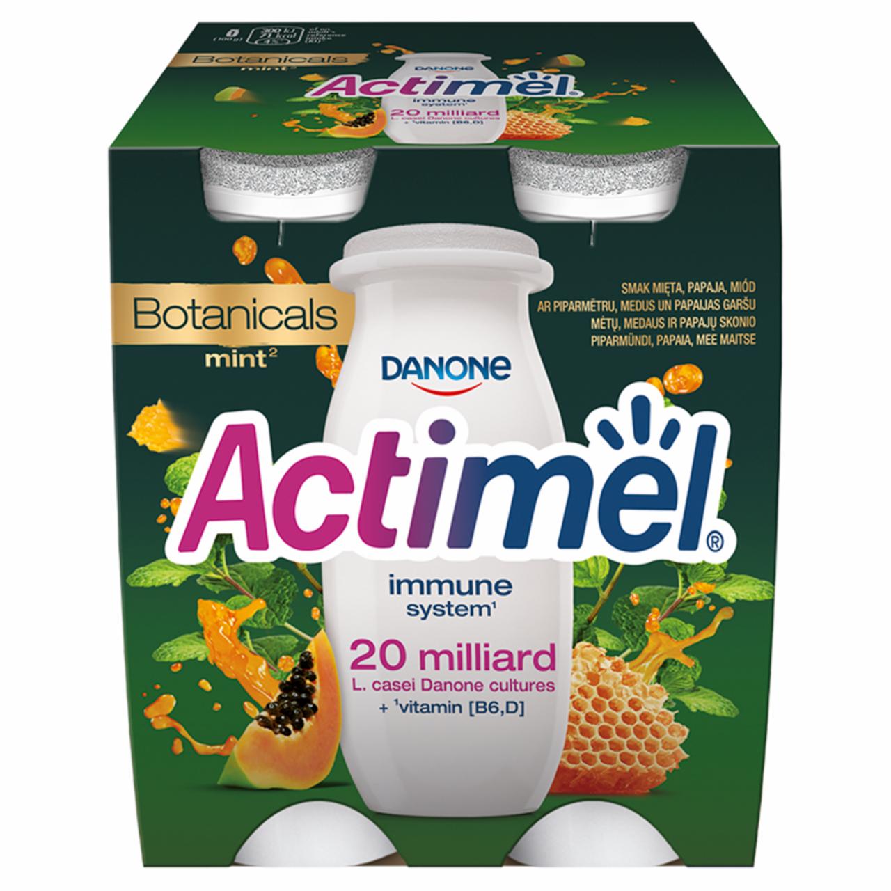 Zdjęcia - Danone Actimel Mleko fermentowane o smaku papaja-miód-mięta 400 g (4 x 100 g)