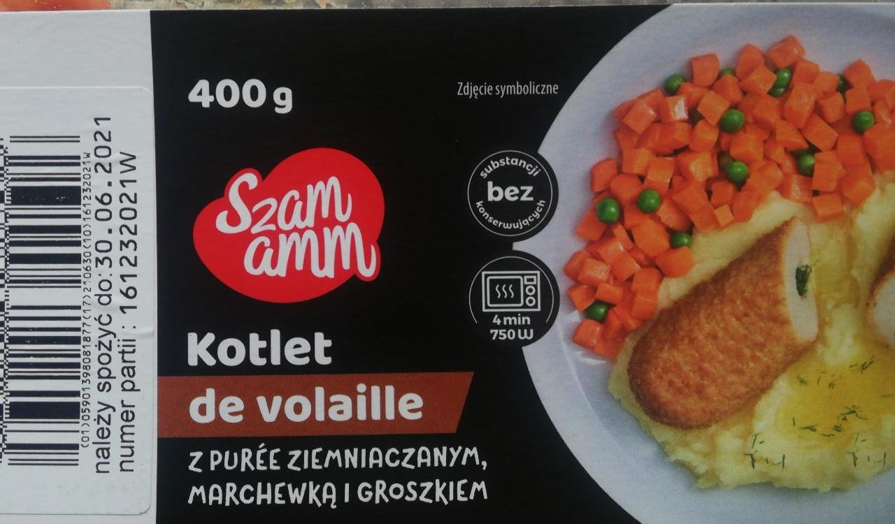 Zdjęcia - kotlet de volaille z puree ziemniaczanym marchewką i groszkiem 400 g Szam amm
