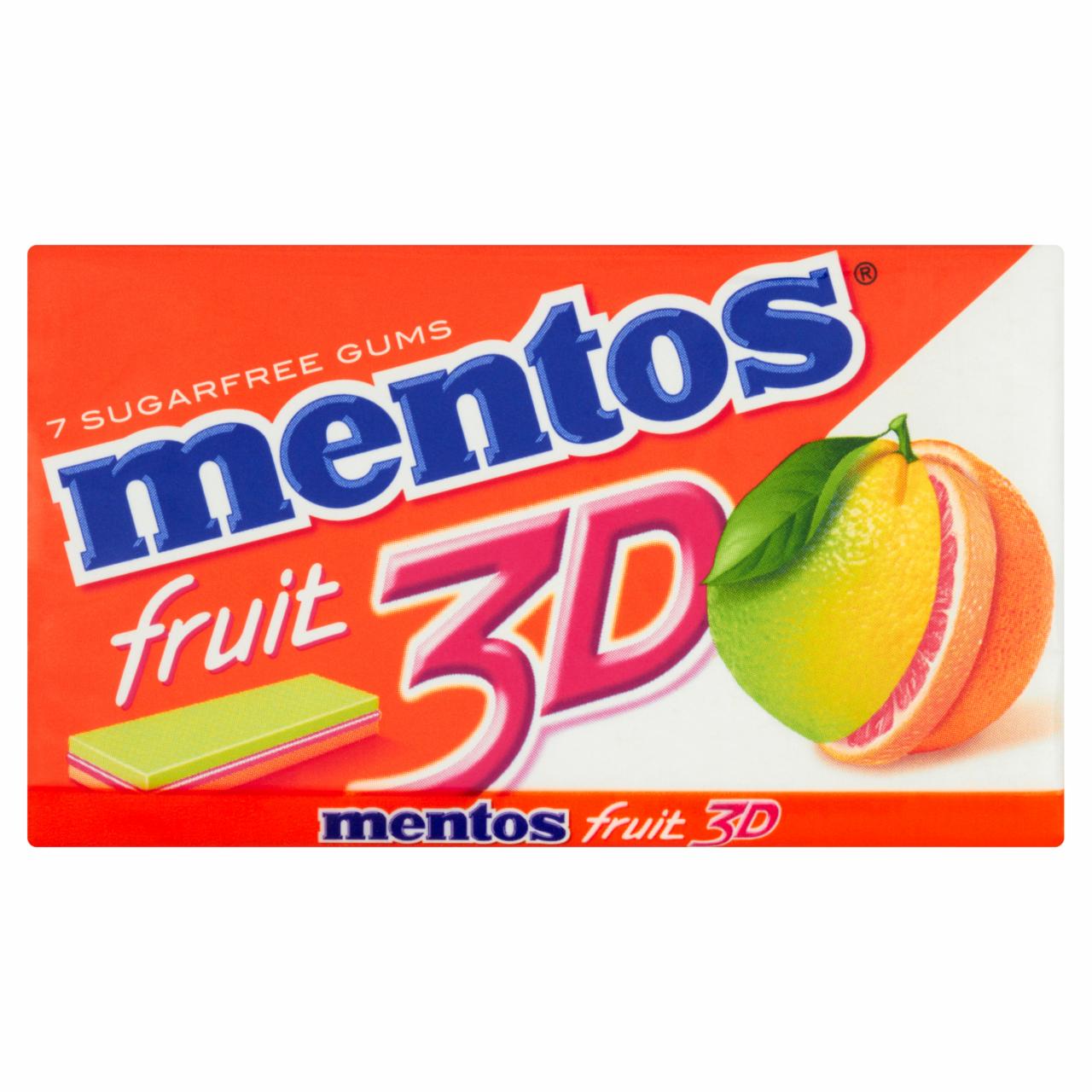 Zdjęcia - Mentos 3D Owoce cytrusowe Guma do żucia bez cukru 16 g (7 sztuk)